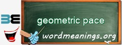 WordMeaning blackboard for geometric pace